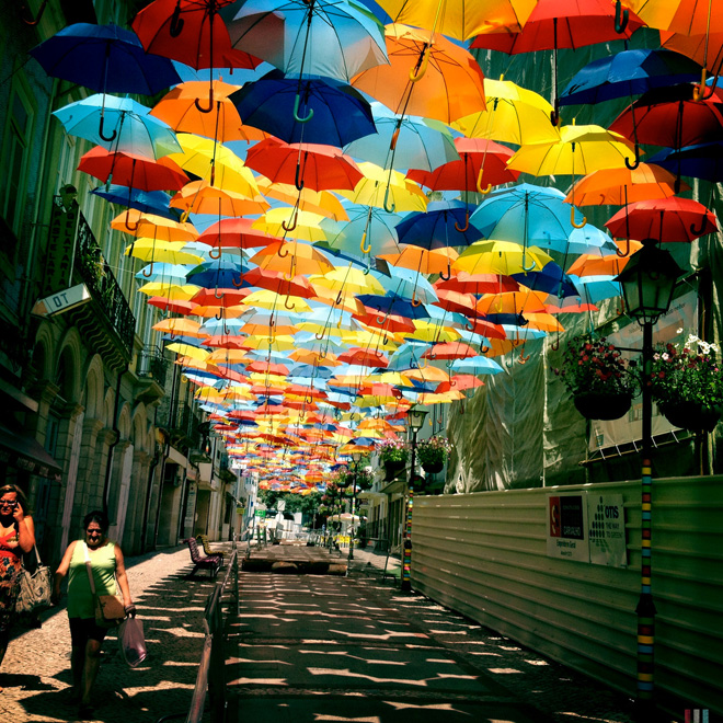 Floating Umbrellas at Agitagueda Art Festival